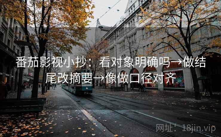 番茄影视小抄：看对象明确吗→做结尾改摘要→像做口径对齐