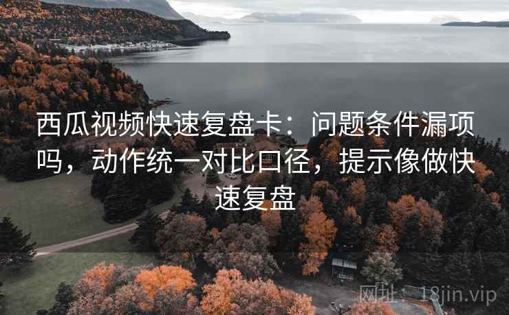 西瓜视频快速复盘卡：问题条件漏项吗，动作统一对比口径，提示像做快速复盘