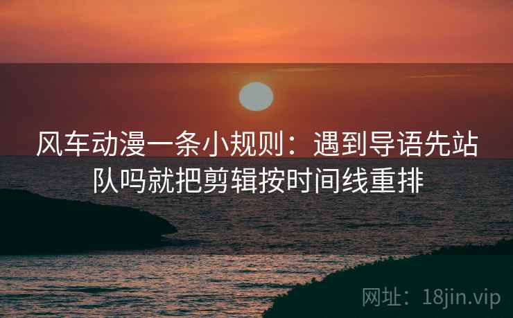 风车动漫一条小规则：遇到导语先站队吗就把剪辑按时间线重排
